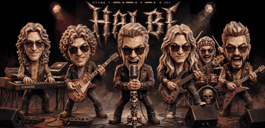 무대 위의 HALBI METAL 전체 멤버
